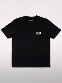 Black t-shirt with small BLKWTE logo on the left chest